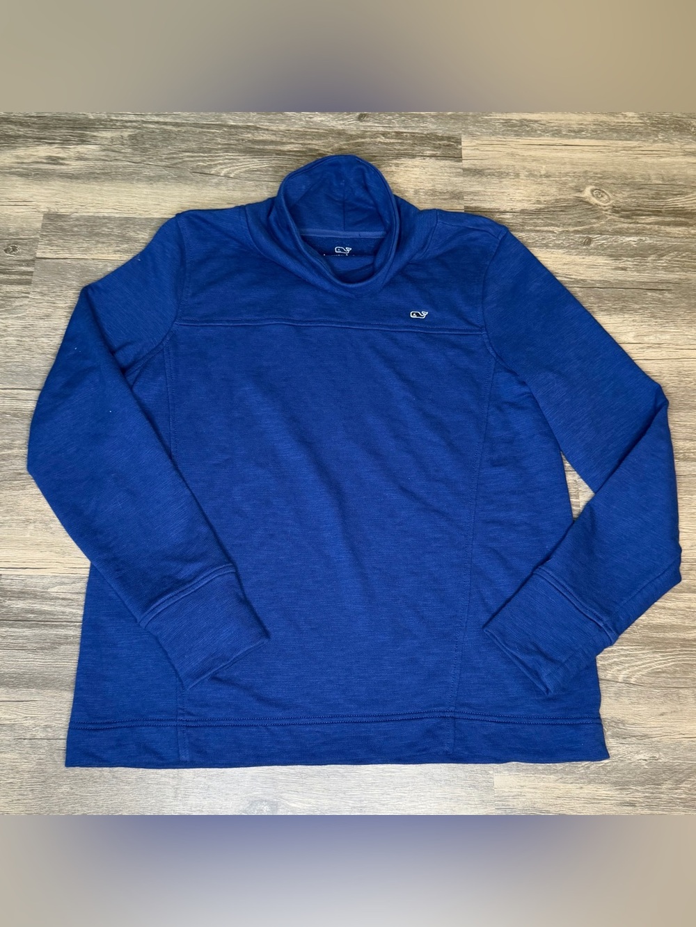 Vineyard Vines Womens S Blue Cowl Neck Sweatshirt Pullover Whale Logo